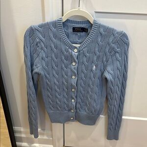 Polo by Ralph Lauren Women's Blue Cable Knit Cardigan